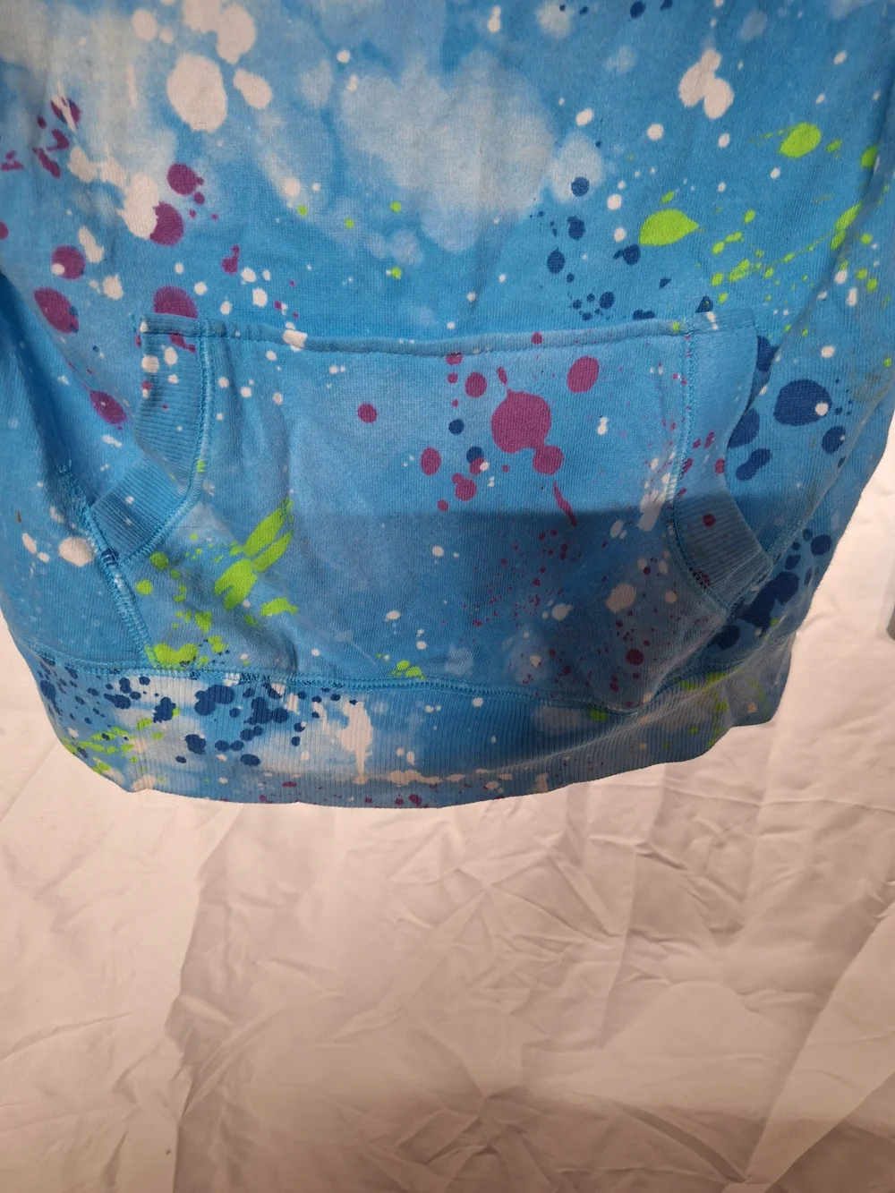 Justice Blue Paint-Splash Pullover Hoodie